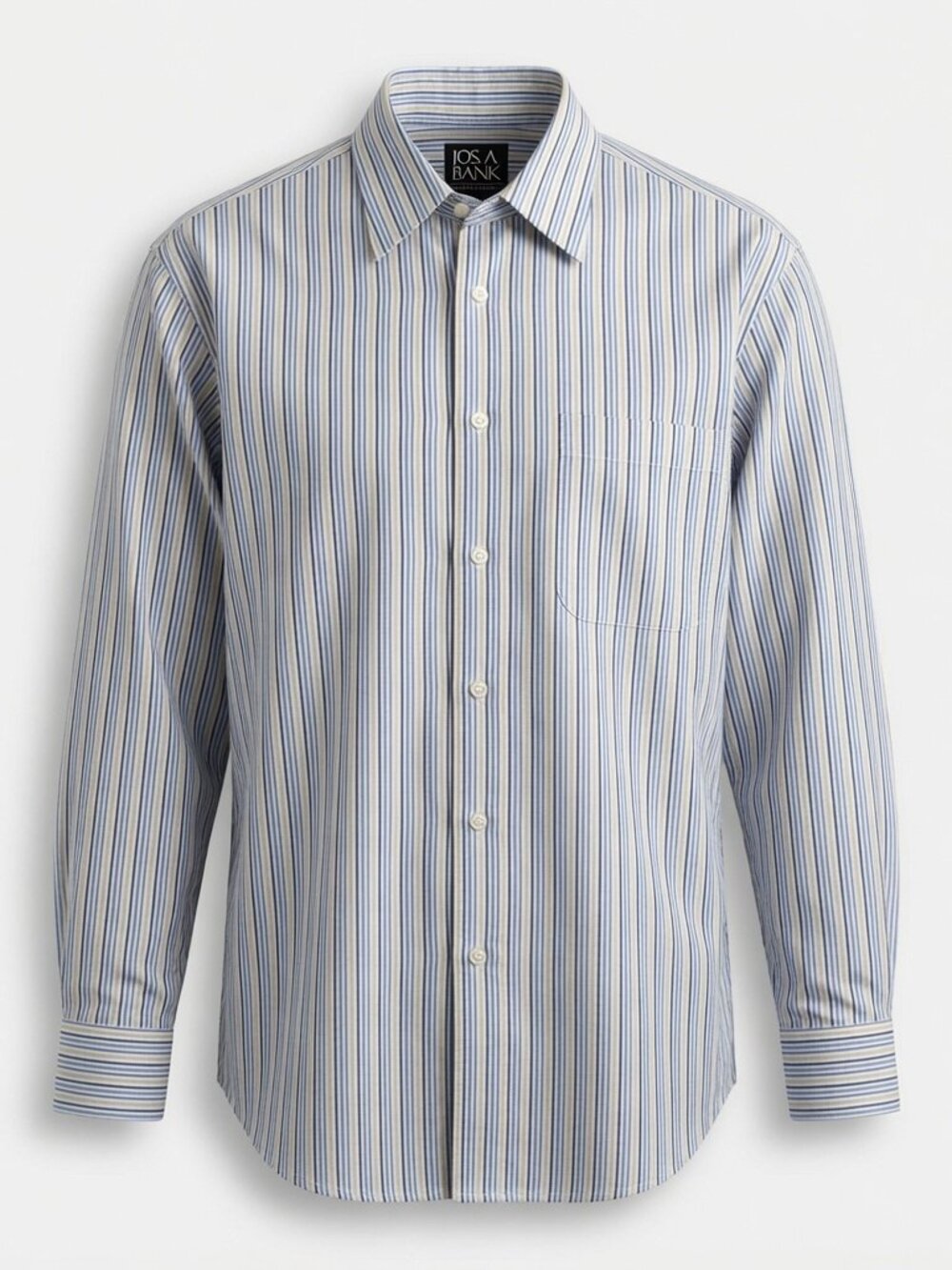 Jos A Bank XL Dress Shirt Blue Striped Classic Spring Office Timeless Versatile